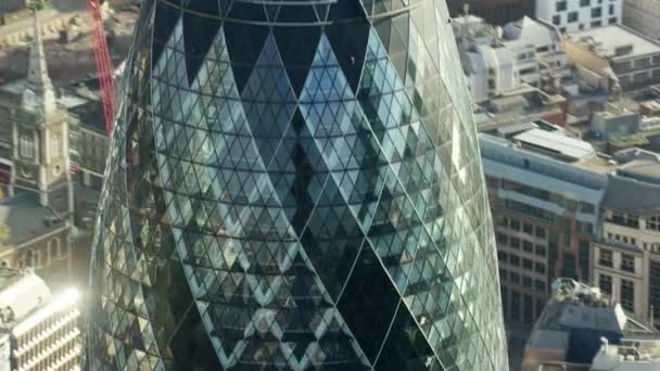 Edificio Gherkin nella City di Londra — Video Stock