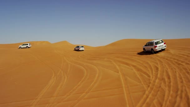 Zniżki na pojazdy drogowe o Desert Safari — Wideo stockowe