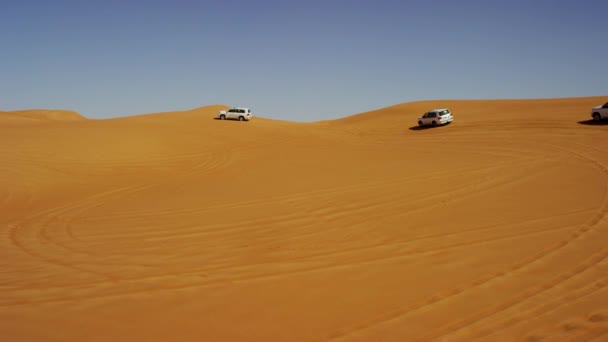Zniżki na pojazdy drogowe o Desert Safari — Wideo stockowe