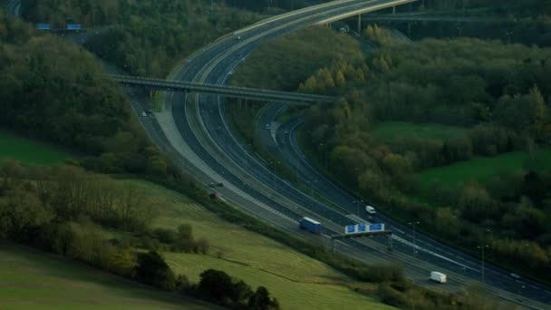 Sistema de autopistas M25 fuera de Londres — Vídeos de Stock