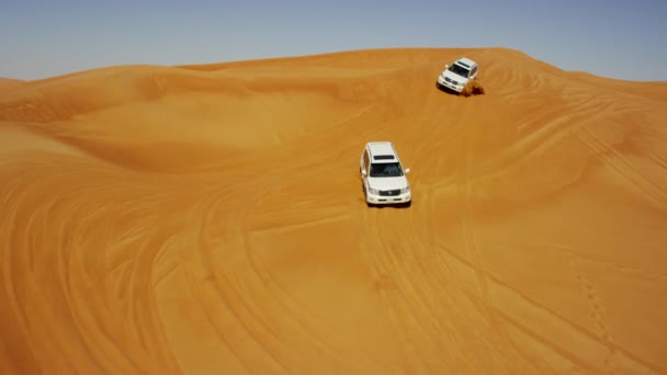 Sand dune Trip in Dubai Desert, Arabia — Stock Video
