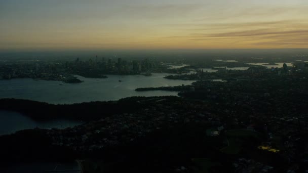 Sydney harbor hídon naplementekor — Stock videók