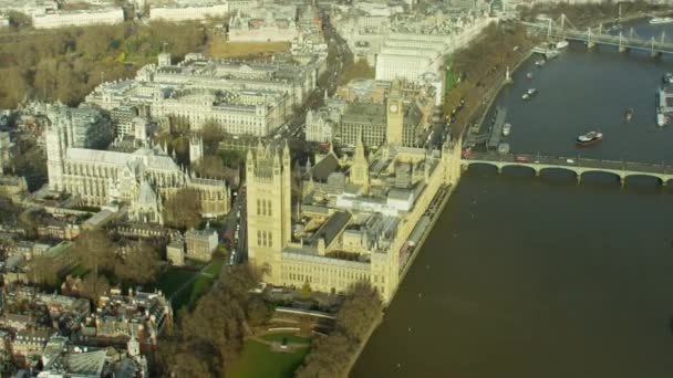 Parlamentsgebäude in London, England — Stockvideo