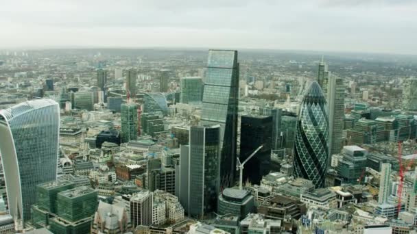 Walkie Talkie building and Gherkin in London — Stock Video