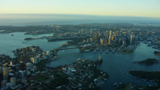 Pont et baie du port de Sydney — Video