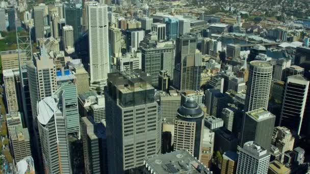 De gebouwen van de stad centrum van Sydney — Stockvideo