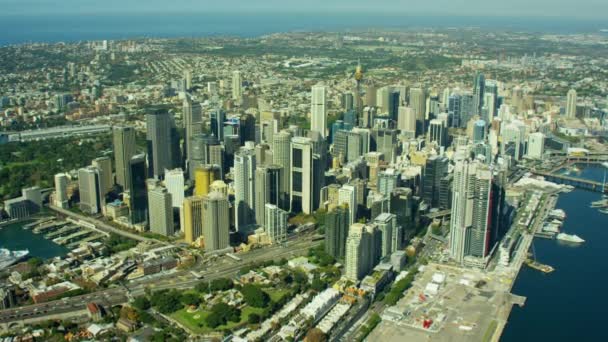 Edifícios e Darling Harbour, Sydney — Vídeo de Stock