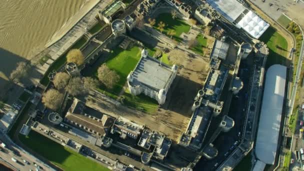 Tower of London by River Thames — Stock Video