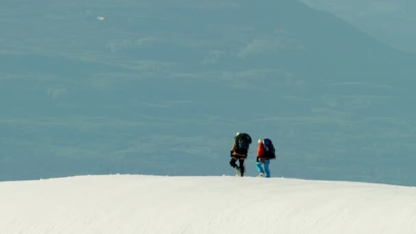 Mountain climbers in Alaska — Stock Video