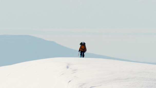 Альпинистская команда на Аляске — стоковое видео