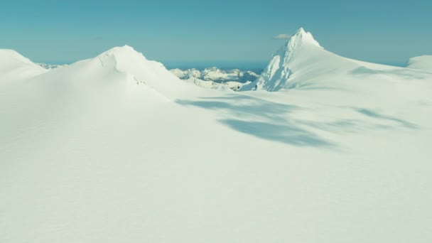 Pokryte śniegiem górskie szczyty, Alaska — Wideo stockowe