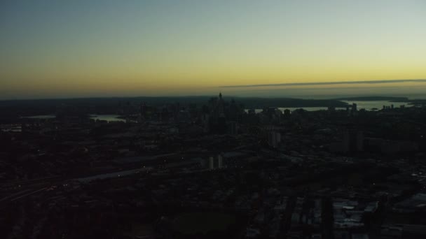 Vista al amanecer del puerto de Sydney — Vídeo de stock