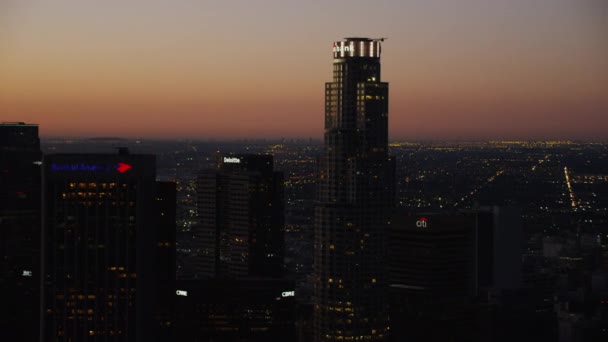 Vue de nuit de US Bank à Los Angeles — Video