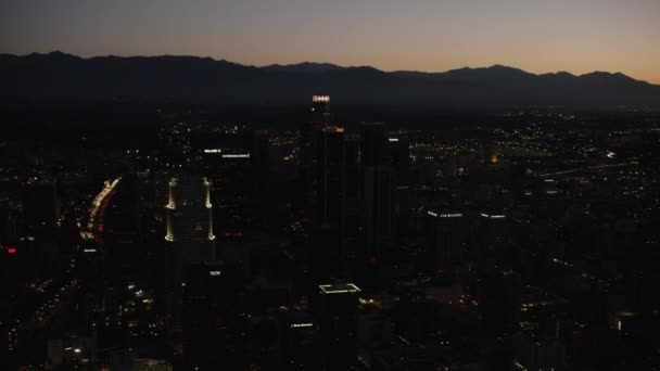 Zonsopgang van Los Angeles stadsgezicht — Stockvideo