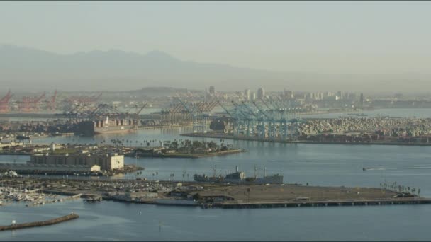 Pelabuhan perkapalan industri Los Angeles — Stok Video