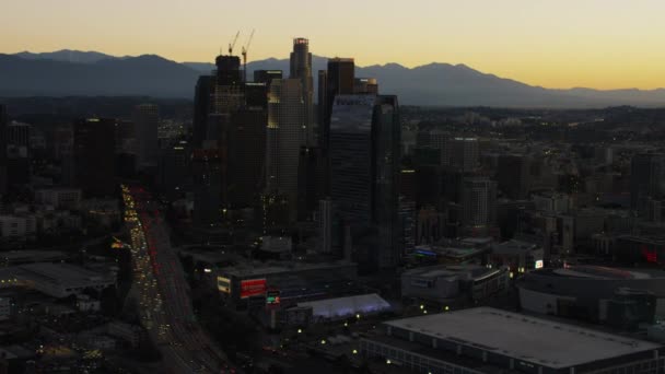 Pencakar langit kota modern di Los Angeles — Stok Video