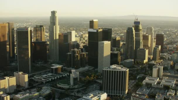Solnedgång i downtown Los Angeles — Stockvideo