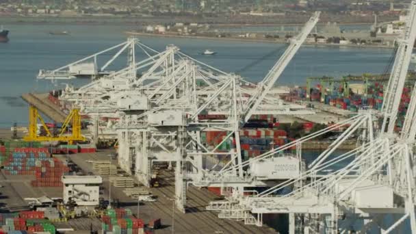 Průmyslové přepravní loď v Los Angeles, Usa — Stock video