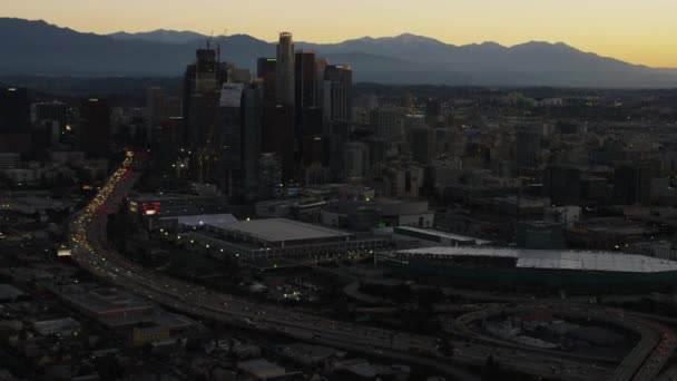 Skyline di Los Angeles all'alba — Video Stock