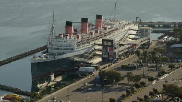 Lüks gemisi Queen Mary, Kaliforniya — Stok video