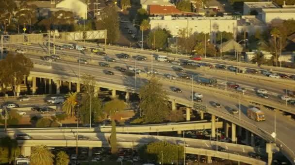 Autobahnen mit Verkehr in Los Angeles — Stockvideo