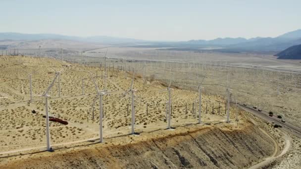 Wind turbine gård och Palm Springs — Stockvideo