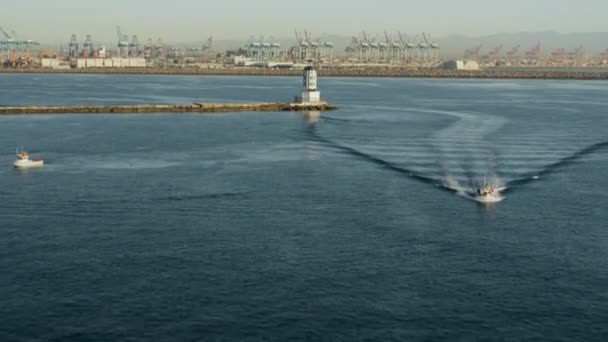 Luchtfoto van industriële scheepvaart dok Los Angeles Californië — Stockvideo