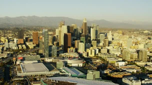 Západ slunce z Los Angeles panoráma — Stock video