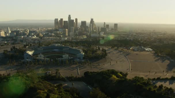 Elysian πάρκο με Dodgers στάδιο στο Λος Άντζελες — Αρχείο Βίντεο