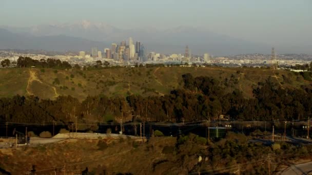 Skyline centrum van Los Angeles — Stockvideo