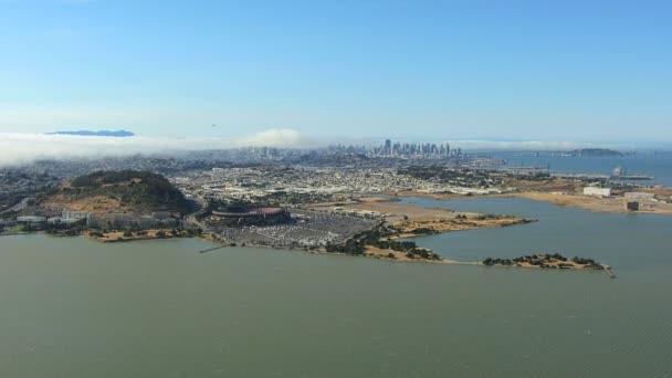 Candlestick Park en de stad van San Francisco Usa — Stockvideo