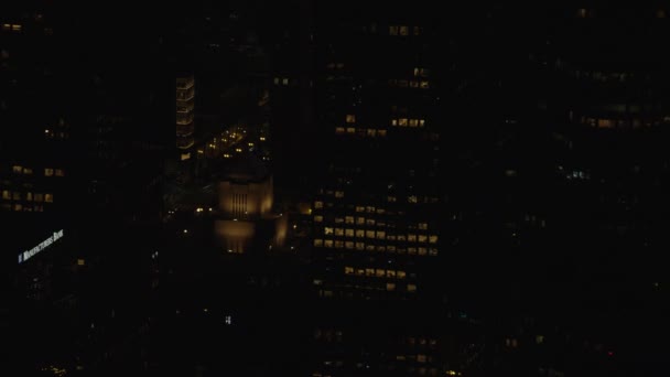 Освещенные небоскребы, Лос-Анджелес — стоковое видео