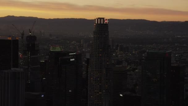 Innenstadt los angeles bei Sonnenuntergang — Stockvideo