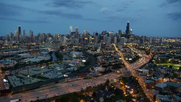 Ocupado ciudad metropolitana de Chicago — Vídeo de stock