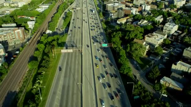 Autopista de Chicago tráfico — Vídeo de stock