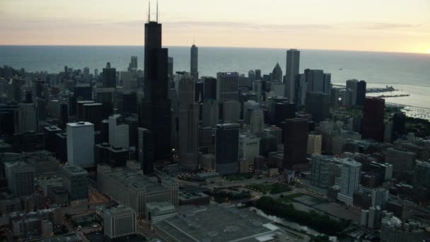 在芝加哥的城市摩天大楼 — 图库视频影像