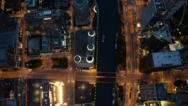 City skyscraper buildings in Chicago city — Stock Video