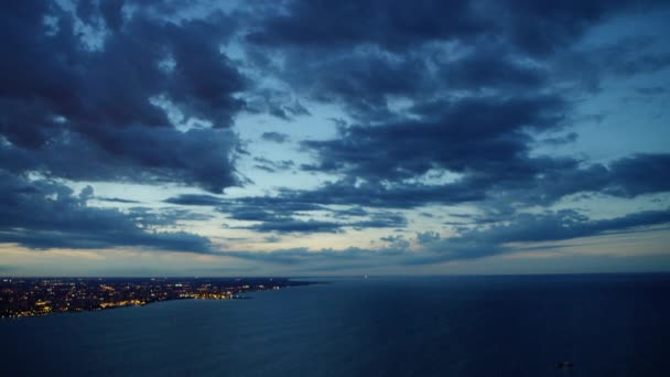 Michigan Gölü ve Chicago şehir — Stok video