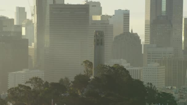 Coit Tower Telegraph Hill ile San Francisco — Stok video
