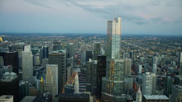 Centrala city skyskraporna i Chicago — Stockvideo