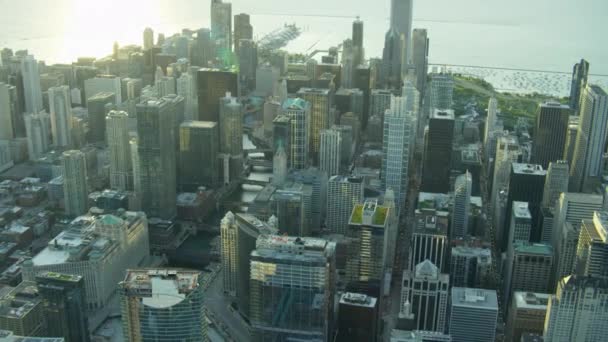 Centrum stad wolkenkrabbers van Chicago — Stockvideo