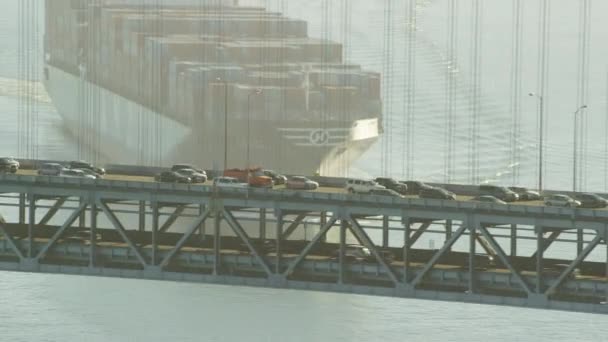 Vue du lever du soleil sur Bay Bridge, San Francisco — Video