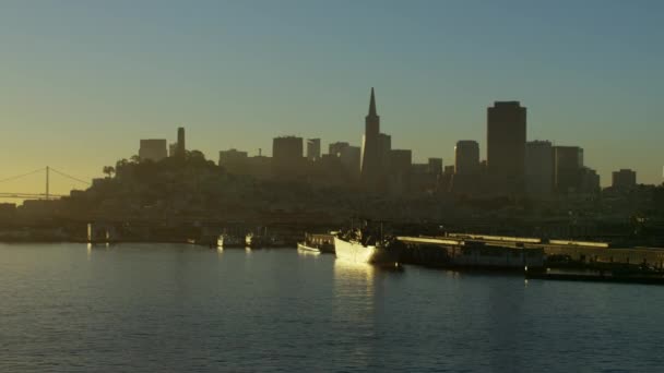 San Francisco Waterfront ve Fishermans Wharf — Stok video