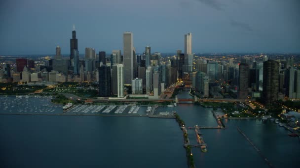 Sunrise view of Chicago, Illinois — стоковое видео