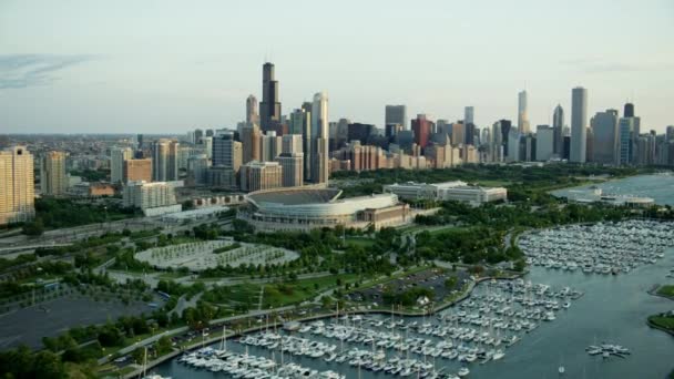 Estadio de fútbol Soldier Field en Chicago — Vídeo de stock