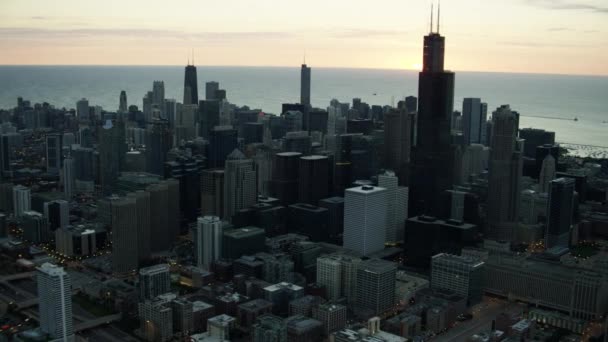 Prédios da baixa da cidade em Chicago — Vídeo de Stock