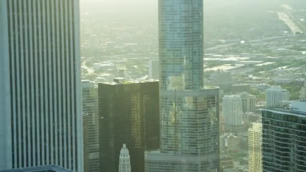 Edificios rascacielos de la ciudad de Chicago — Vídeo de stock