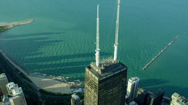 Hancock bina ve Michigan Gölü — Stok video