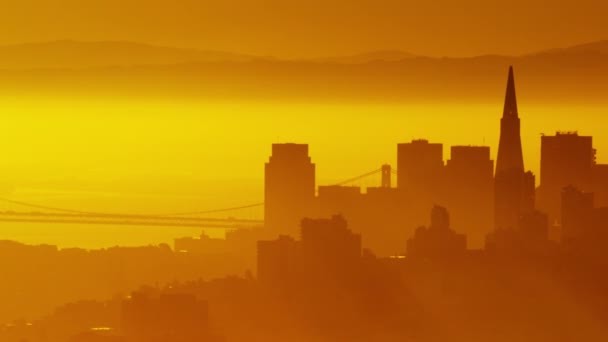 Zonsopgang van weergave San Francisco, Californië — Stockvideo