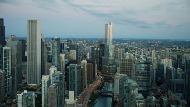 Zonsopgang weergave van Chicago, Illinois — Stockvideo